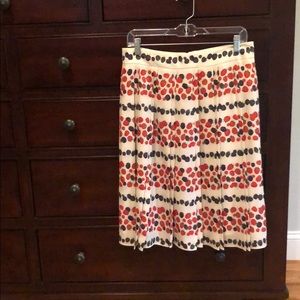 Pleated print skirt w/lining